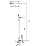 Душова колона із змішувачем KOER KB-56009-05 (Колір чорний) (KR3507) DS, фото 2