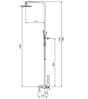 Душова колона із змішувачем водоспад KOER KB-58007-05 (Колір чорний) (KR3463) DS