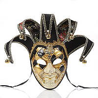 Маска шута, Маска Венецианского Джокера, винтажная маска шута золото SND