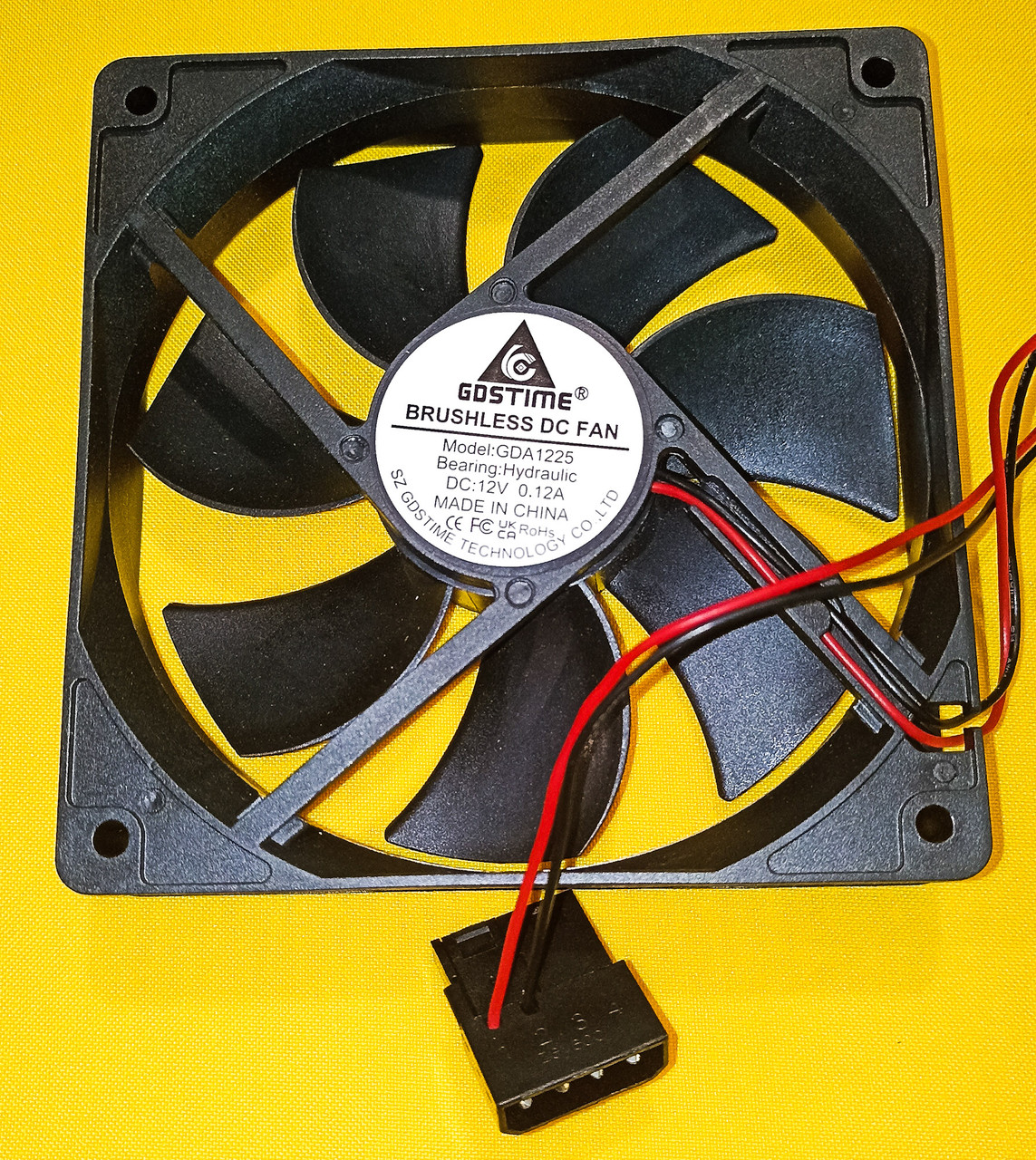 Вентилятор 120*120*25 мм 1500rpm 0,12А 23dBA Molex