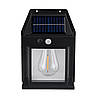Вуличний світильник на сонячних батареях лампа фасадна ретро COBA BK-888 Чорна, фото 3