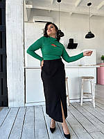 Супер стильная женская блузочка с фигурным вырезом горловины Микродайвинг 42-46;48-52;54-58 Цвета 8 Зелёный