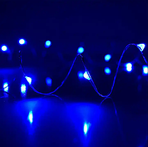 Гірлянда "кінський хвіст" мідний провід 3 метри 300 LED 10 ниток синій, фото 5
