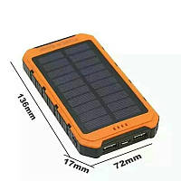 Power Bank Solar 20000 mAh мощный фонарь с солнечной батареей . Оплата при получении