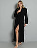 Турецький жіночий довгий домашній халат трикотаж 50-54, стьобаний 100% Бавовна, ТM Blackmore, чорний, фото 5