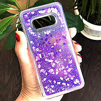 Чехол Glitter для Samsung Galaxy S10 / G973 бампер жидкий блеск аквариум фиолетовый