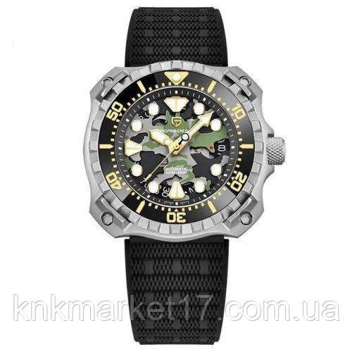 Механічний з автопідзаводом годинник для дайвінгу (20 АТМ) Pagani Design YN009 Silver-Camo, фото 1