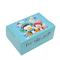 Коробка для капкейків без вікна 180х120х80 (на 2 шт) "Пінгвіни"