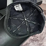Брендова утеплена кепка Brioni CK5072 сіра, фото 5
