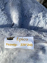 Двосторонній плед-покривало Шиншила з Євро розмір 220*240 сірий, фото 4