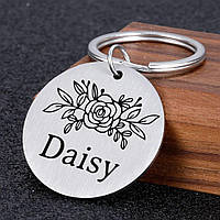 Круглий номерок бирка брелок на ключі для офісу готелю хостел із номером і логотипом двосторонній металевий