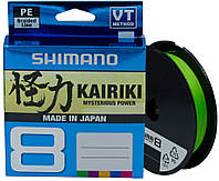 Шнур Shimano Kairiki 8 PE (Mantis Green) 300m 0.35mm 39.5kg Шнур для рыбалки Шнур рыболовный