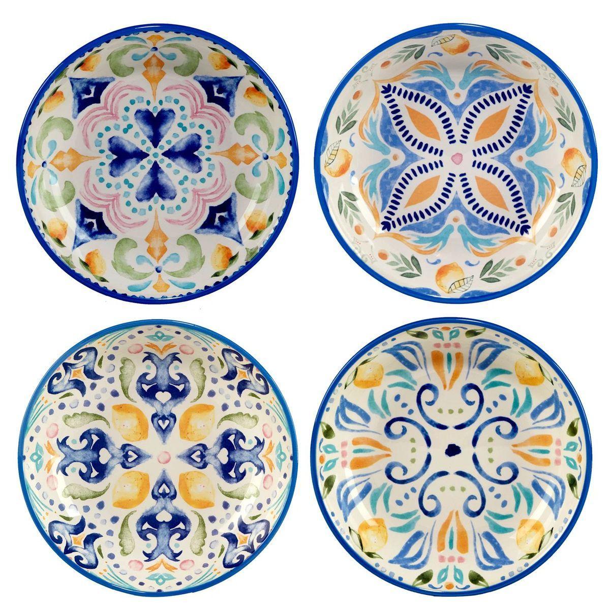 Набір із 4-х супових тарілок із малюнком "Лимонад" Certified International, фото 1