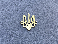 Коннектор для бижутерии из нержавеющей стали "Герб Украины" К129 золото
