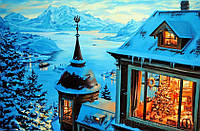 Картина по номерам Josef Otten Зимний закат солнца 50х40 см