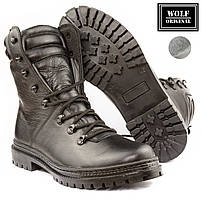 Зимові військові берці на хутрі, чорні шкіряні армійські чоботи, взуття для солдатів ЗСУ