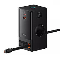 Мережева зарядка Baseus PowerCombo Digital PowerStrip 65W (2 AC + 1 USB + Type-C + Кабель Type-C) 1,5м, фото 8