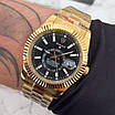 Годинник наручний Rolex Sky-Dweller Gold-Black для хлопців, фото 5