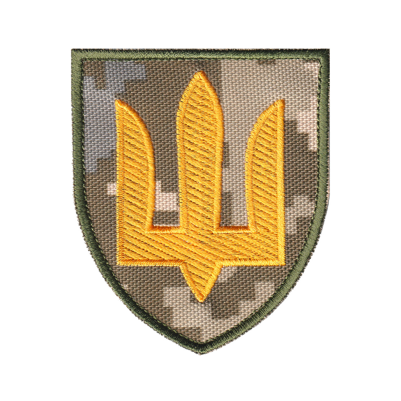 Вишитий шеврон "Нарукавний знак Сухопутних військ України з тризубцем" ПІКСЕЛЬ на липучці