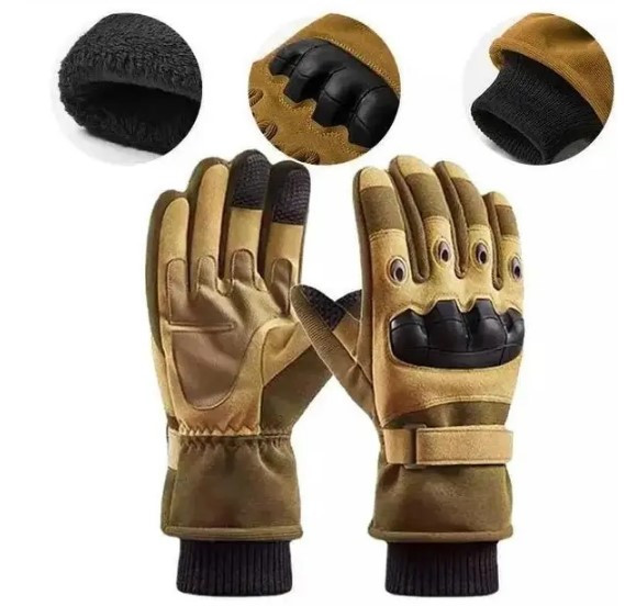 Зимові повнопалі рукавички на флісі Койот Solve c кісточками KT6010205 PeremogaUA, фото 1
