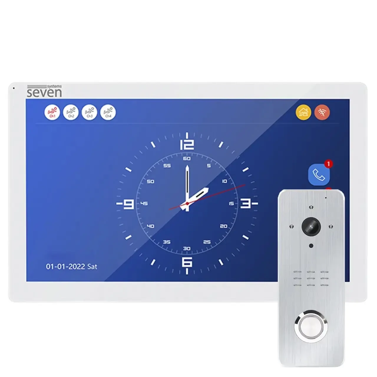 Комплект Wi-Fi домофону 10 дюймів з панеллю виклику SEVEN DP-7517/07Kit white  Новинка