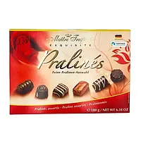 Шоколадні цукерки в коробці (червона) Maitre Truffout Pralines, 180 г