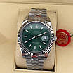 Стильний наручний годинник Rolex DateJust Silver/Green, фото 3