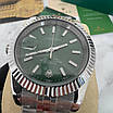 Стильний наручний годинник Rolex DateJust Silver/Green, фото 7
