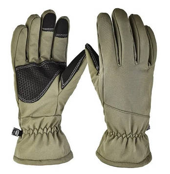 Водовідштовхувальні захисні вітрозахисні Softshell на флісі зимові рукавички Олива 9002.PeremogaUA