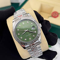 Часы наручные мужские Rolex DateJust 41 Diamond Silver/Green