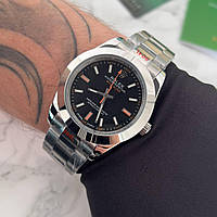 Мужские эффектные часы Rolex DateJust Milgauss 41 Silver-Black