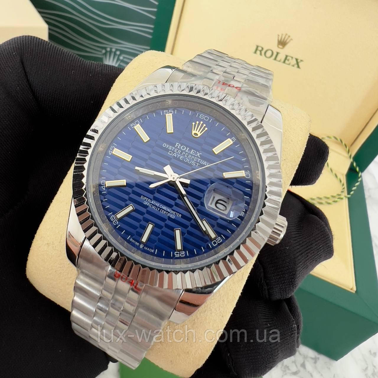 Годинник чоловічий елегантний R/o/l/e/x/ Datejust 41 Motif Blue