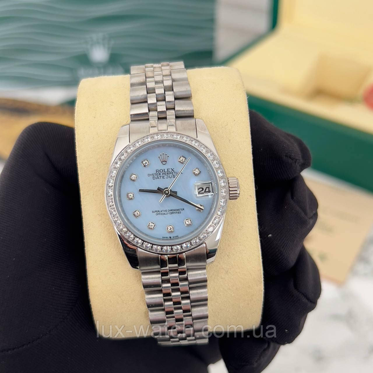 Годинник жіночий наручний R/o/l/e/x/28 mm Datejust Diamond Silver-Blue