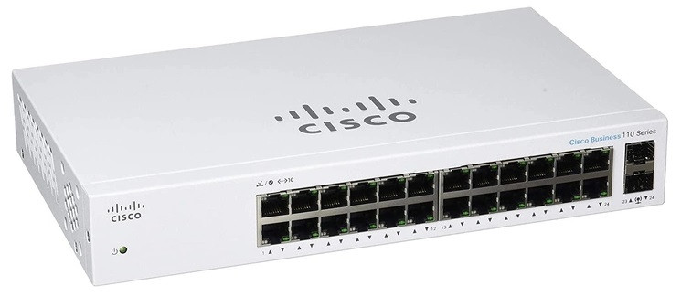 Cisco Коммутатор CBS110 Unmanaged 24-port GE, 2x1G SFP Shared (CBS110-24T-EU)