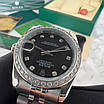Елегантний жіночий годинник Rolex 28 mm Datejust Diamond Silver-Black, фото 3