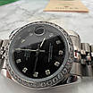 Елегантний жіночий годинник Rolex 28 mm Datejust Diamond Silver-Black, фото 5