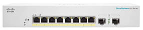 Cisco Коммутатор CBS220 Smart 8-port GE, PoE, Ext PS, 2x1G SFP (CBS220-8P-E-2G-EU)