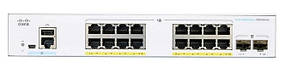 Cisco Комутатор CBS250 Smart 16-port GE, PoE, 2x1G SFP (CBS250-16P-2G-EU)