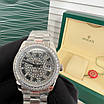 Елегантний наручний годинник Rolex 36 mm Day — Date Silver Diamond, фото 9