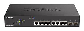 D-Link Комутатор DGS-1100-10MPV2 8xGE PoE 2xSFP, 130 Вт, EasySmart