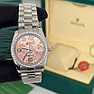 Жіночий годинник наручний Rolex 36 mm Datejust Diamond Floral Silver-Pink, фото 4