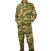 Тактический флисовый костюм пиксель,военный армейский теплый зимний костюм на флисе кофта+штаны для военных