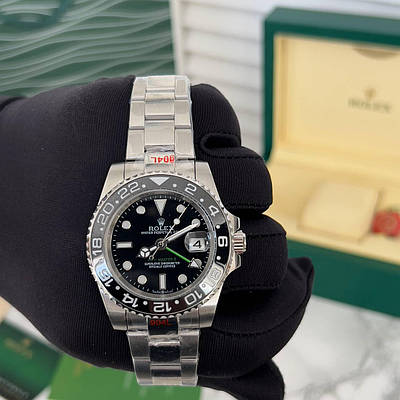 Стильний годинник для чоловіків Rolex GMT-Master II Silver-Black