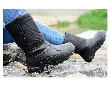 Зимові чоботи водонепроникні Чорні SnowBoots2.PeremogaUA