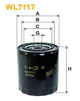 Фильтр масляный J.C.B.; Manitou; New Holland; Daihatsu Delta; Landrover 88/109, 90, Defen Wix Filters (WL7117)