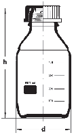 Пляшки з гвинтовою автоклавованою кришкою, і градуюванням, BORO 3.3