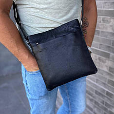 Чоловіча сумка через плече барсетка планшет натуральна шкіра містка класична повсякденна