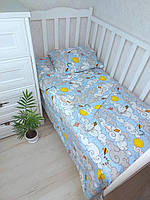 Комплект байкового постельного белья в детскую кроватку 120*60 см наволочка пододеяльник простынь Байка