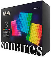 Twinkly Smart LED панель Twinkly Squares 3х64 RGB, Gen II, IP20, 16x16см, кабель чорний, дополнительный