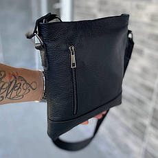 Чоловіча сумка з натуральної шкіри планшет через плече барсетка месенджер, фото 3